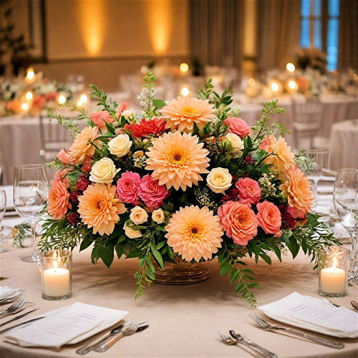 floral table centerpiece for wedding