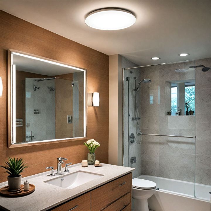 flush mount lights for small bathrooms