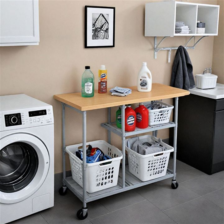folding table with laundry storage