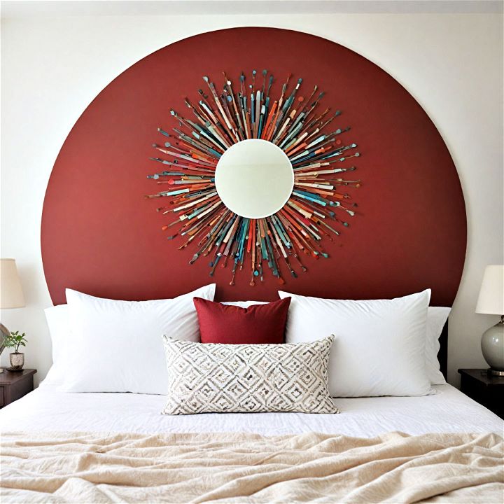 frame the bedhead with a painted circle