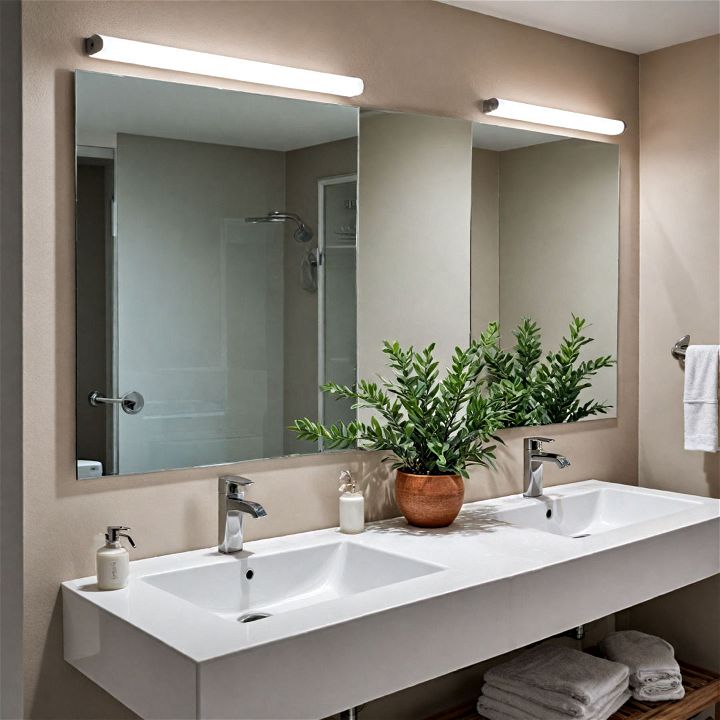 frameless mirrors for scandinavian bathroom