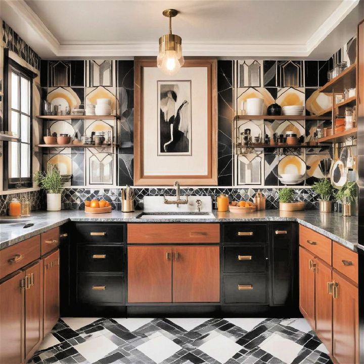 free bold geometric kitchen pattern