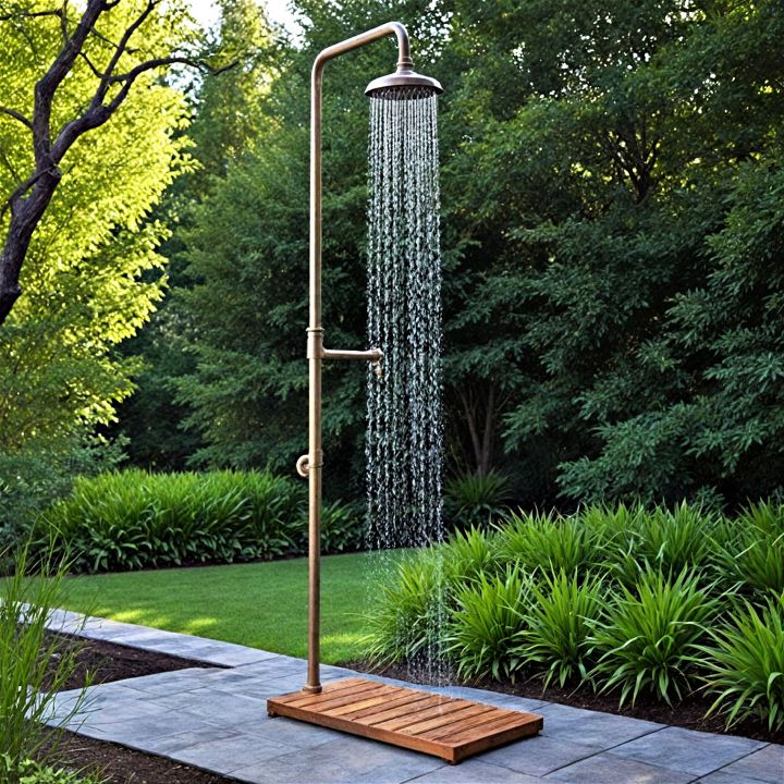 freestanding pipe outdoor shower