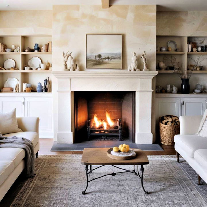 french country fireplace for living room