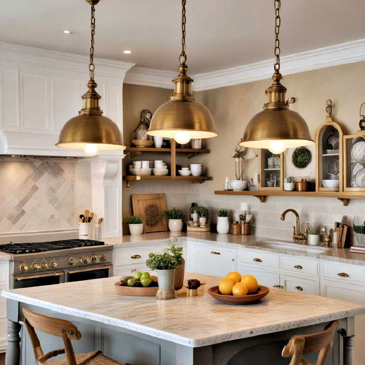 french country kitchen antique lighting