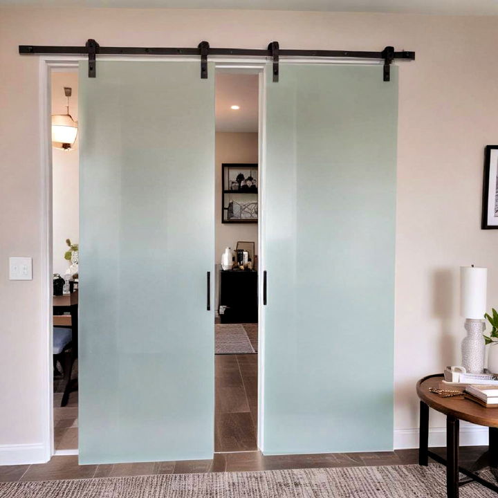 frosted glass barn door