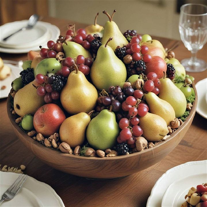 fruit and nut bowl centerpiece