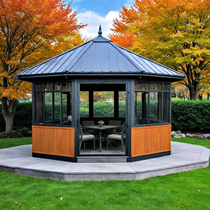 fully enclosed gazebo for cozy environment