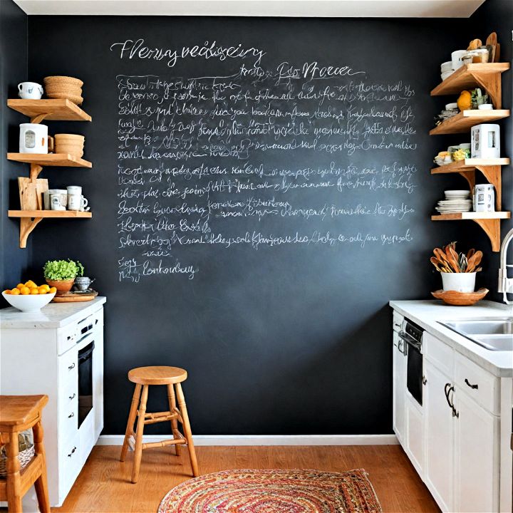 fun kitchen chalkboard wall