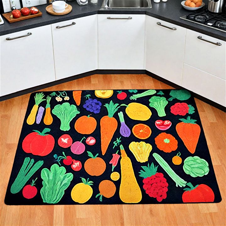 fun kitchen themed rug