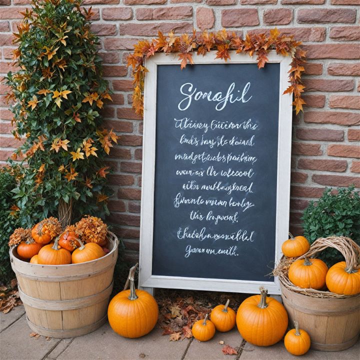 functional and decorative outdoor chalkboard