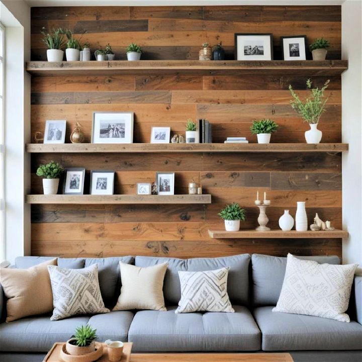 functional barnwood with shelving