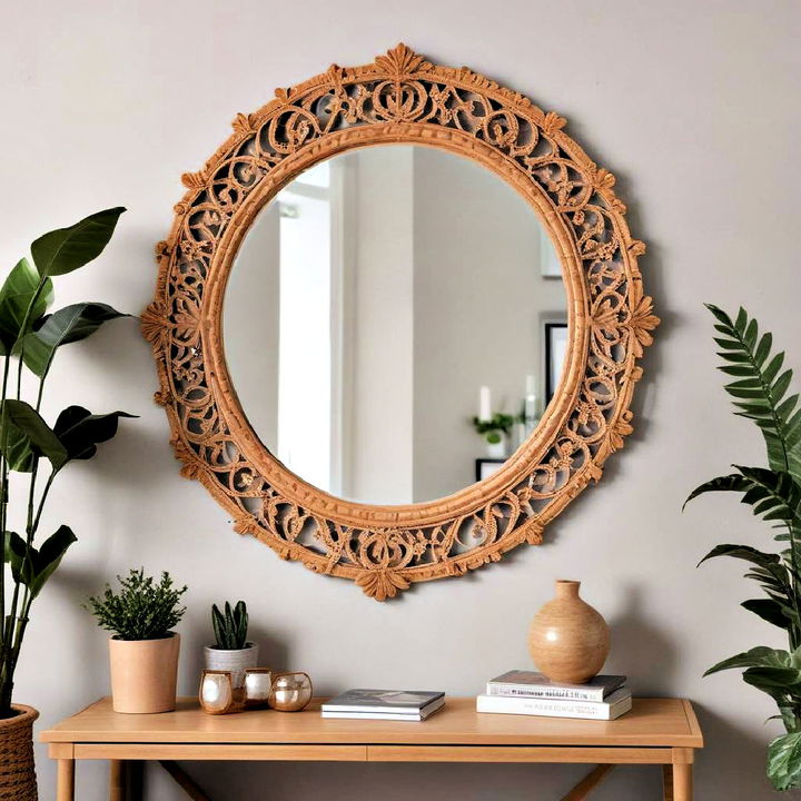 functional boho wall mirror