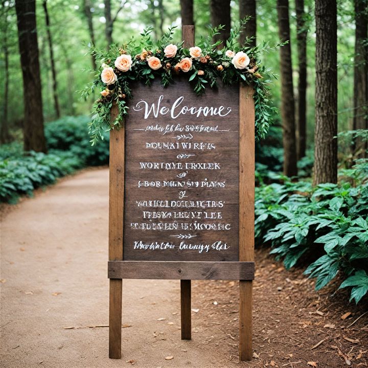 functional rustic wooden sign