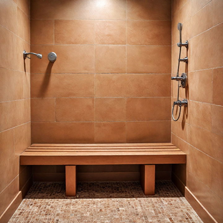 functionality and style terracotta shower bench