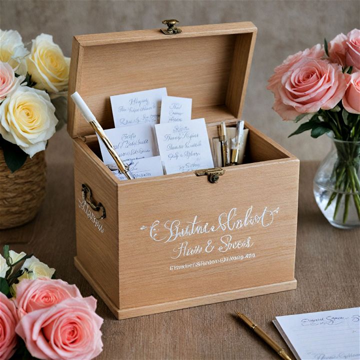 future goals box for the bride and groom