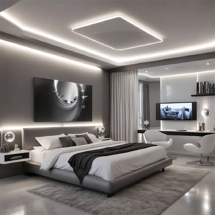 futuristic haven eclectic bedroom