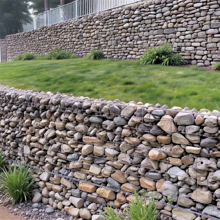gabion wall for contemporary landscaping