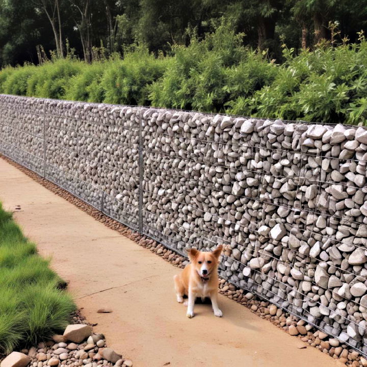gabion wall to create rustic fence
