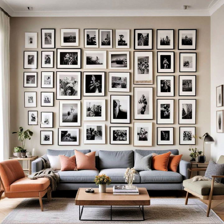 gallery wall for long living room