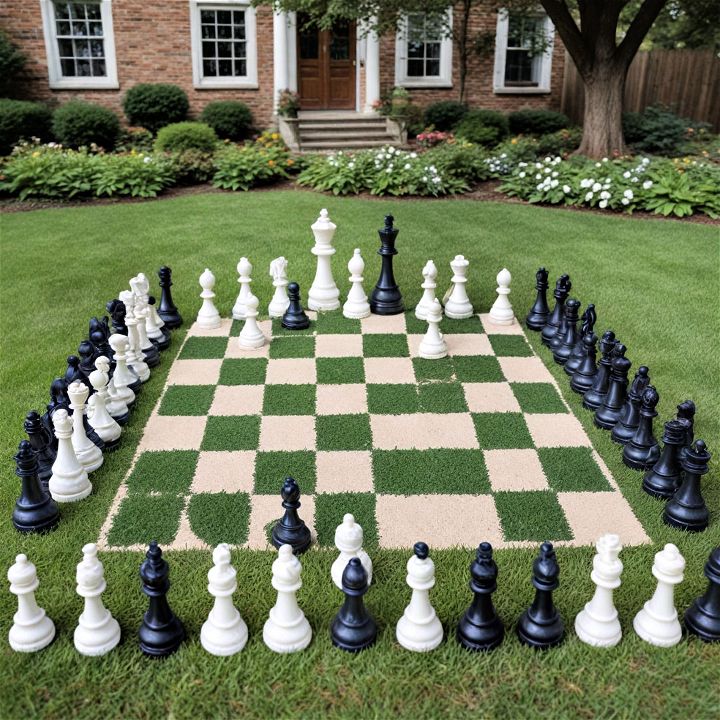 garden chess set for party