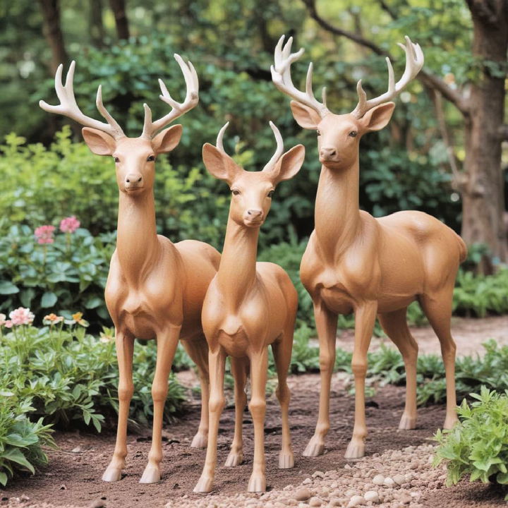 garden deer statues spring decor idea