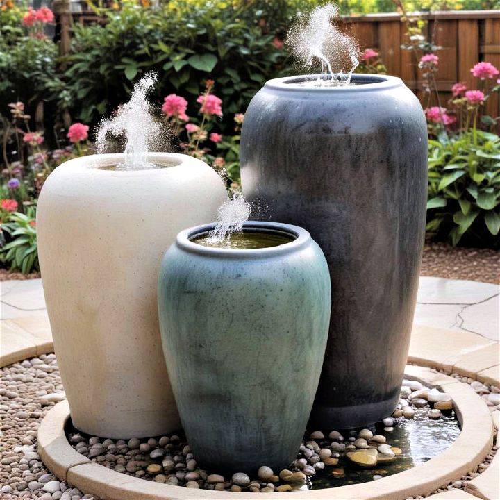 garden featuring bubbling urn