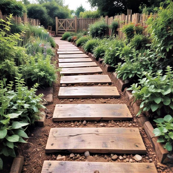 garden pathway to add rustic charm
