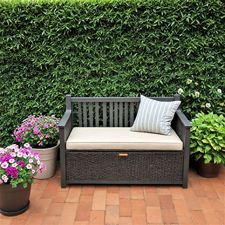 garden seat with cushion storage