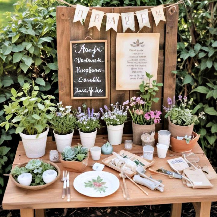 garden themed craft station