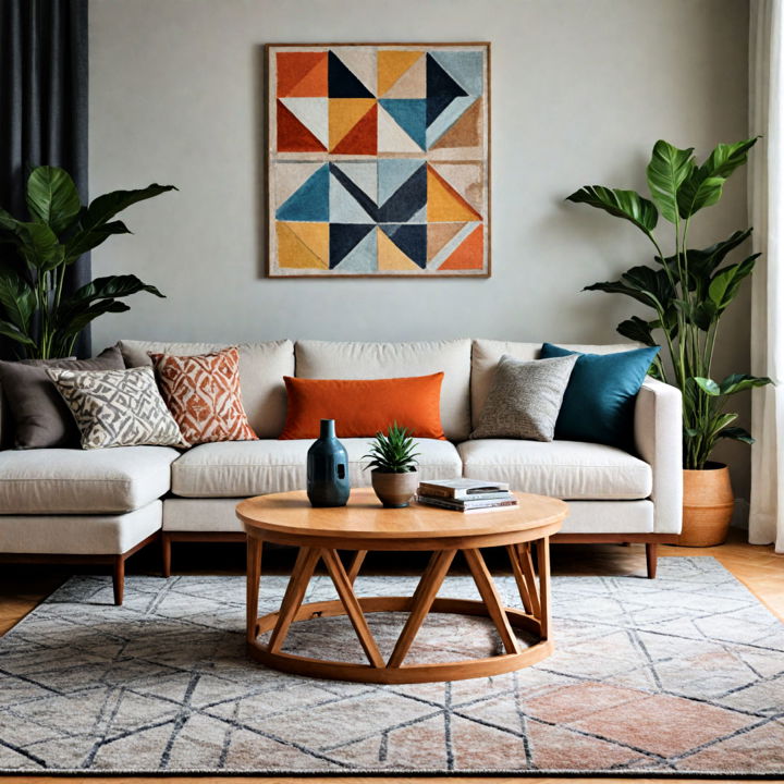 geometric shapes neutral living room