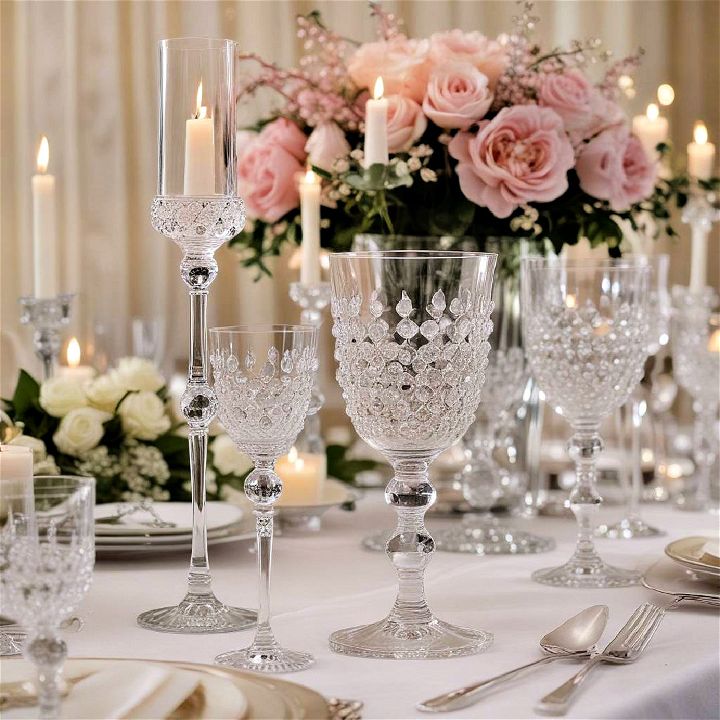 glamor with crystal and glassware