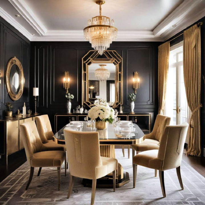 glamour with an art deco dining room