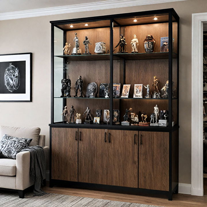 glass cabinet memorabilia display