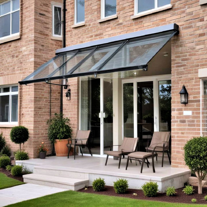 glass porch awning for a modern look