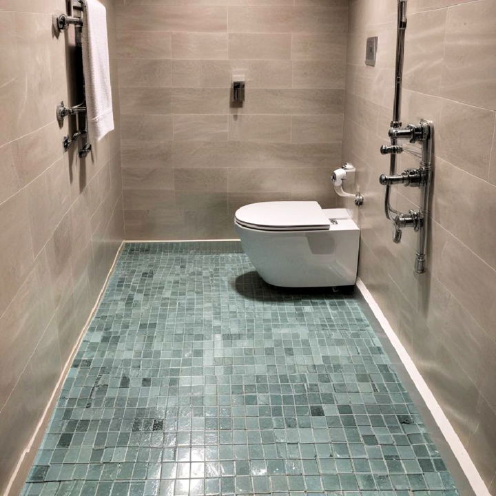 glass tiles bathroom flooring