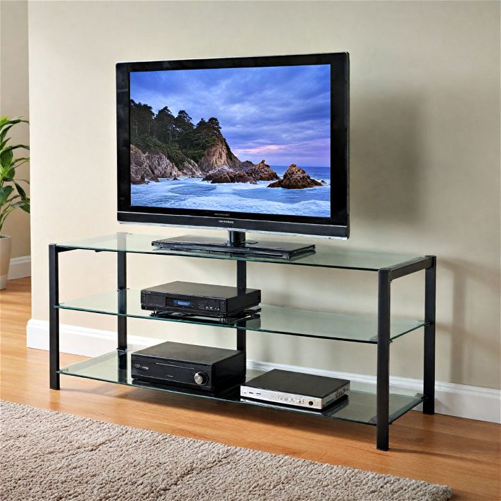 glass tv stand for modern interiors