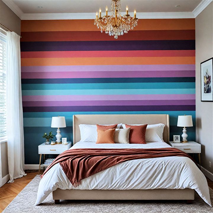 gradient stripes for a fresh bedroom look