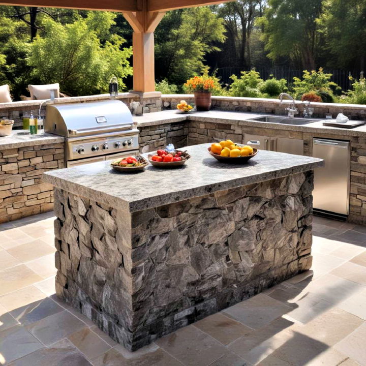 granite outdoor kitchen island