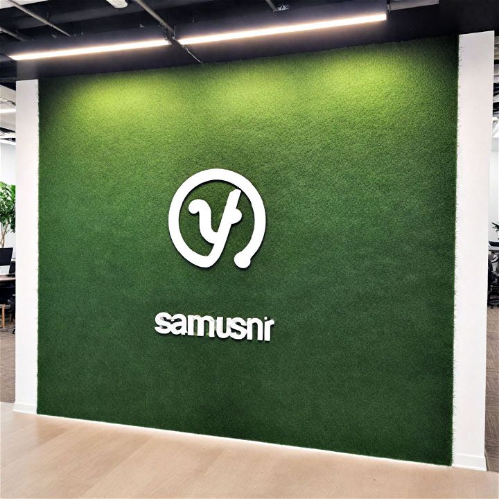 grass logo backdrop for office