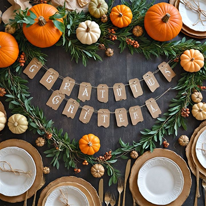 grateful garland for thanksgiving centerpiece