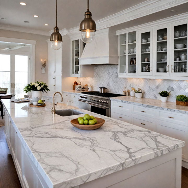 gray and white palette marble countertop