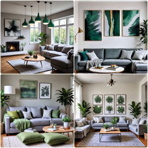 green and grey living room ideas