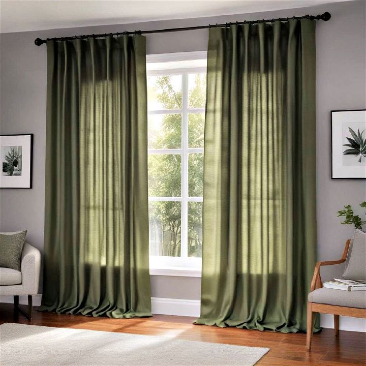green curtains to create calming environment