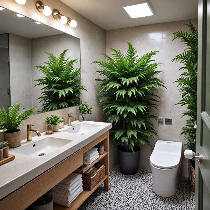 greenery and plants restaurant bathroom