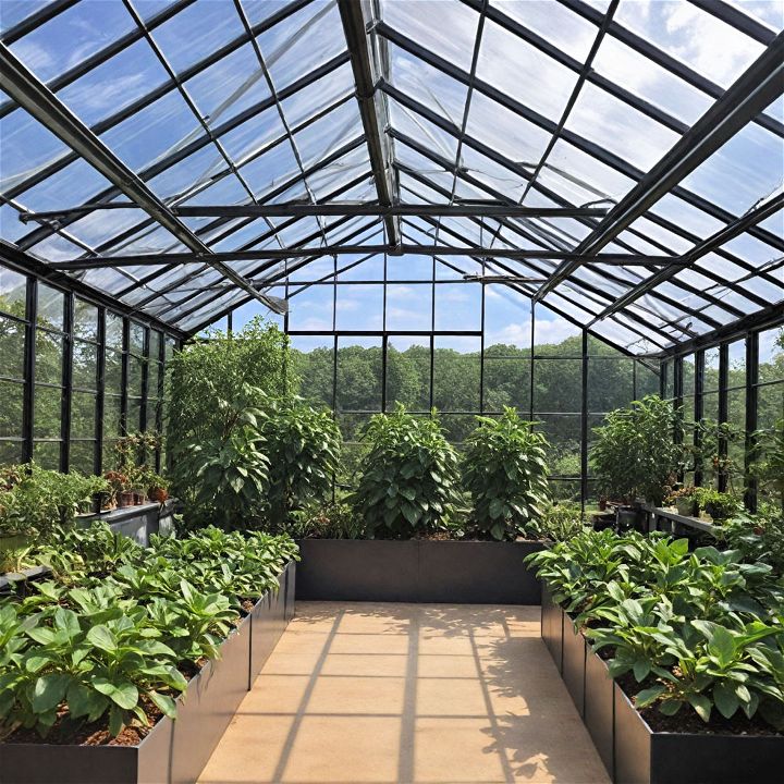 greenhouse with a retractable roof