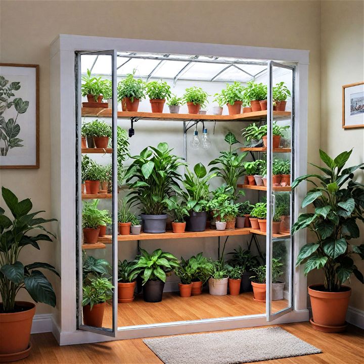 grow plants indoors with a closet greenhouse