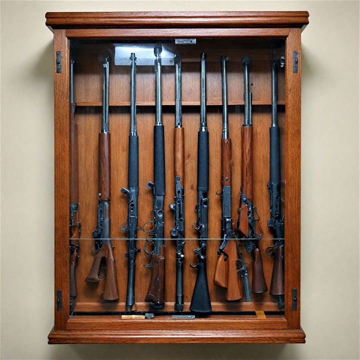 gun display cabinet combines safety with style