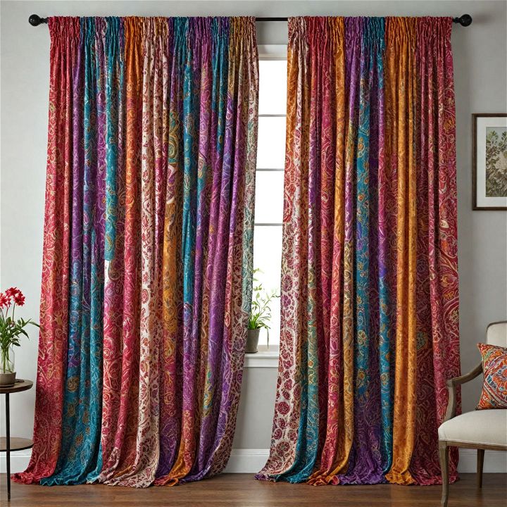gypsy curtains with bold pattern