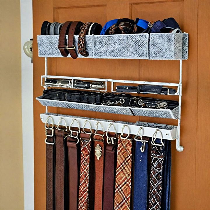 hall closet belt and tie rack
